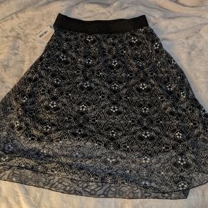 Lularoe Black and white lace Lola skirt